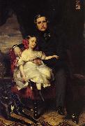 Franz Xaver Winterhalter Napoleon Alexandre Louis Joseph Berthier, Prince de Wagram and his Daughter, Malcy Louise Caroline F oil on canvas